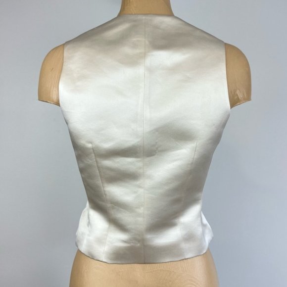EMANUEL UNGARO 100% Silk Ivory white Formal TUXEDO VEST - Picture 5 of 15